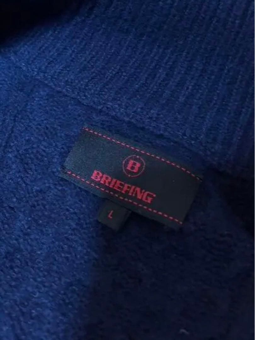 と*め様 BRIEFING ブリーフィング ウィンドブロックニット L ネイビー