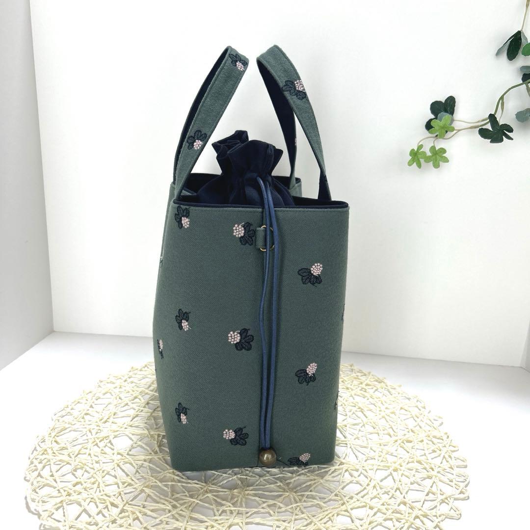 「専用」ミナペルホネンあおり巾着バッグ　ハンドメイド