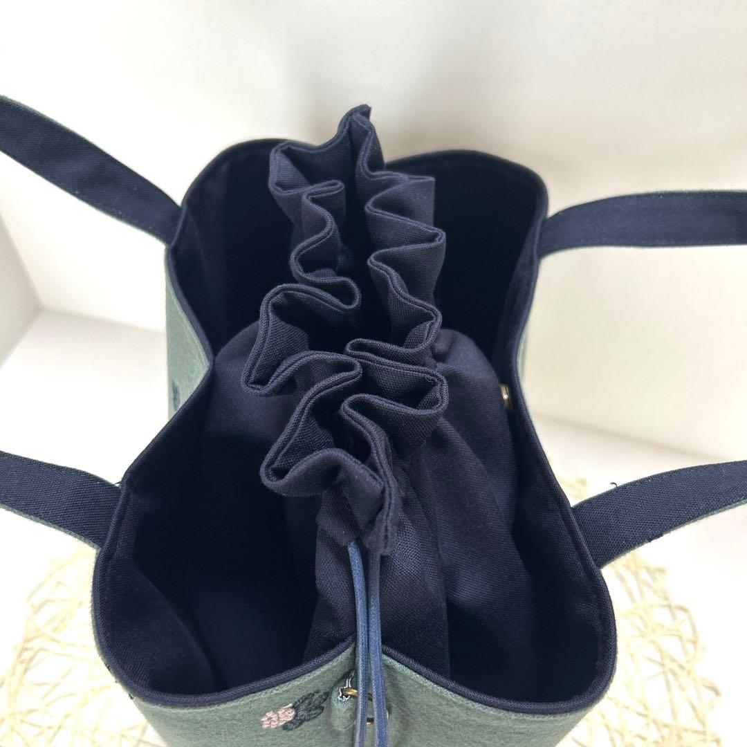 「専用」ミナペルホネンあおり巾着バッグ　ハンドメイド