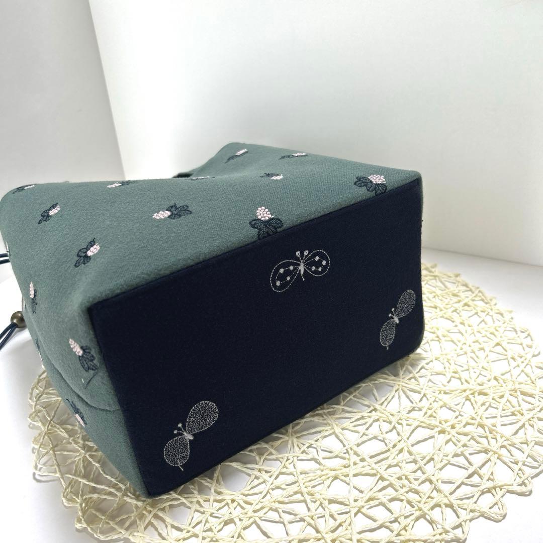 「専用」ミナペルホネンあおり巾着バッグ　ハンドメイド