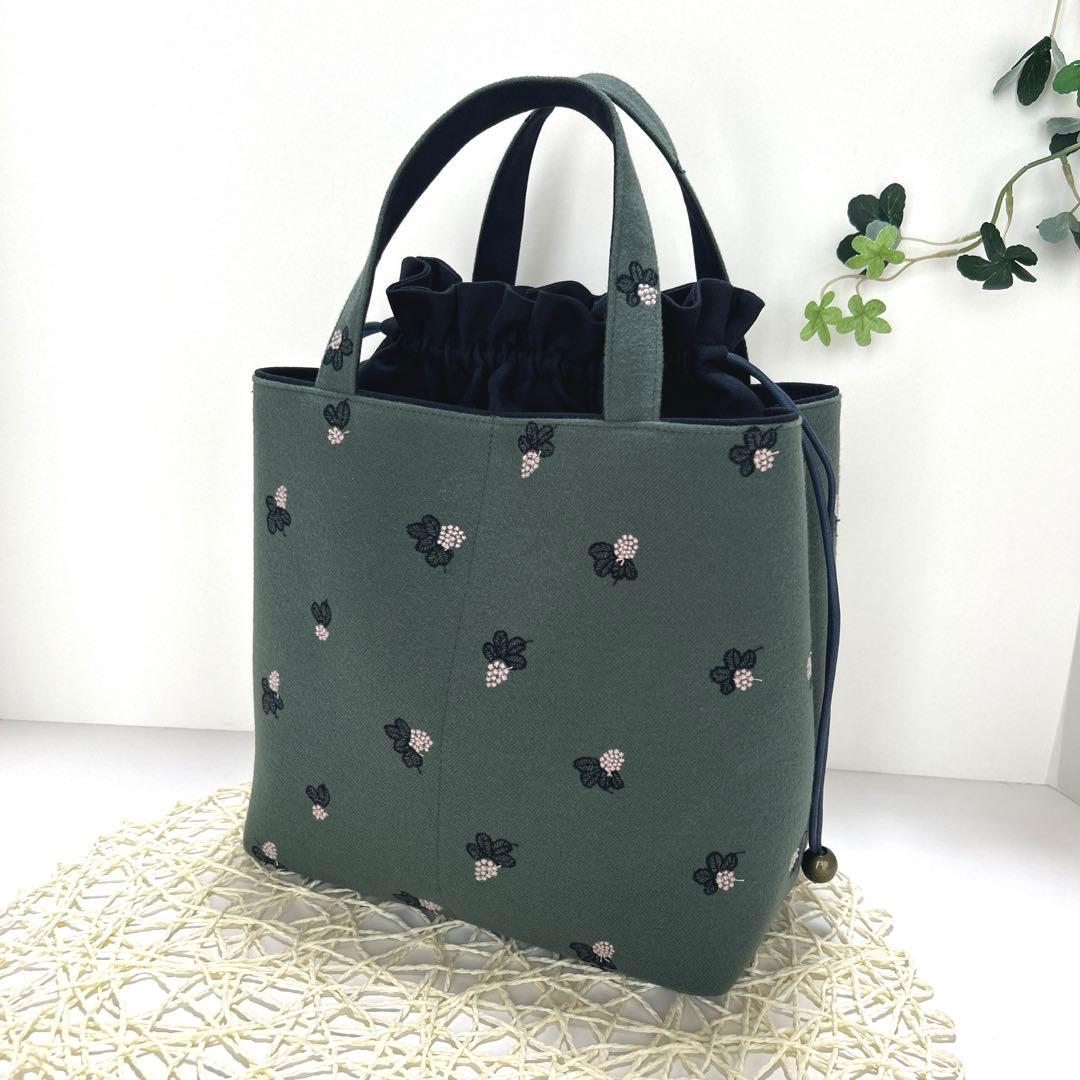 「専用」ミナペルホネンあおり巾着バッグ　ハンドメイド