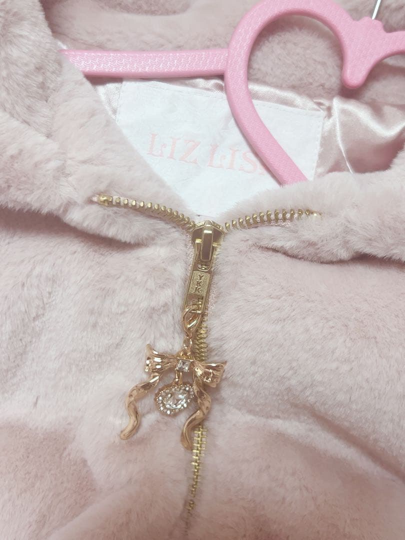 LIZLISA レースアップスリーブうさみみファーブルゾン ピンク