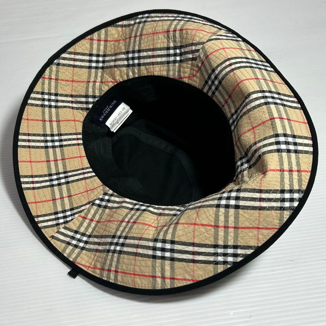 【美品】BURBERRYGOLF　バケットハット　ノヴァチェック　ブラック