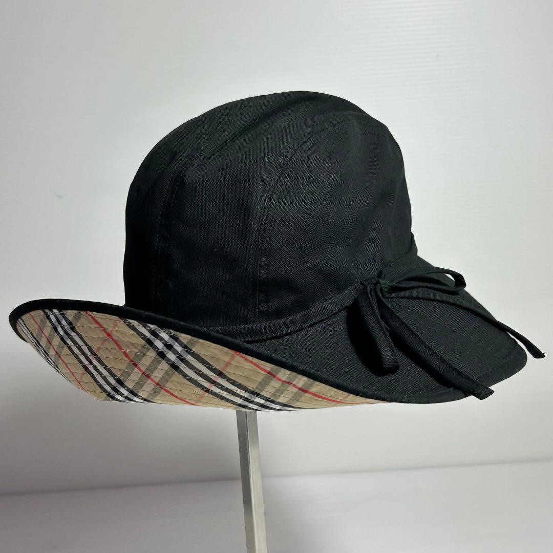 【美品】BURBERRYGOLF　バケットハット　ノヴァチェック　ブラック