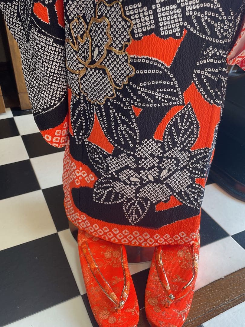 七五三お祝い黒絞り柄セット