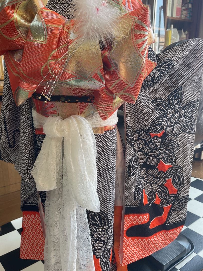 七五三お祝い黒絞り柄セット