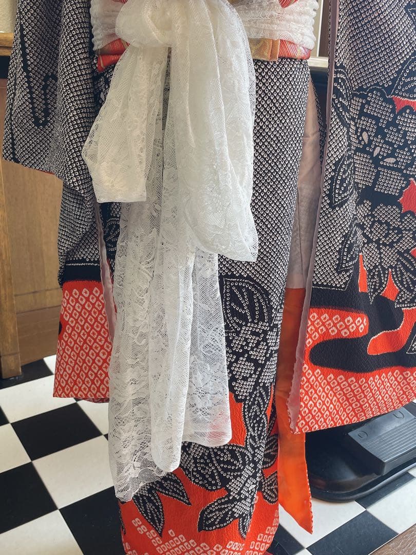 七五三お祝い黒絞り柄セット