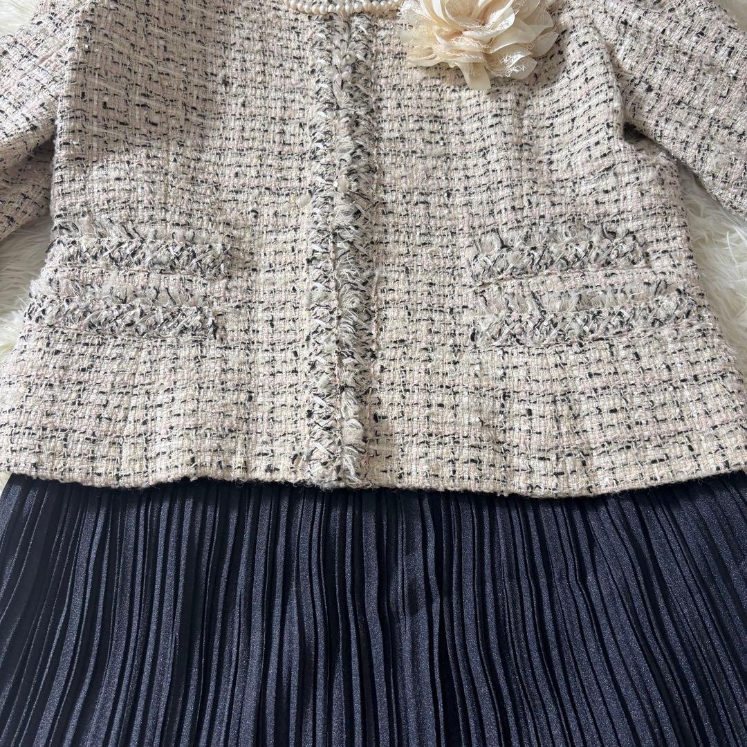 ANAYI アナイ ツィード ジャケット ノーカラー ママスーツ