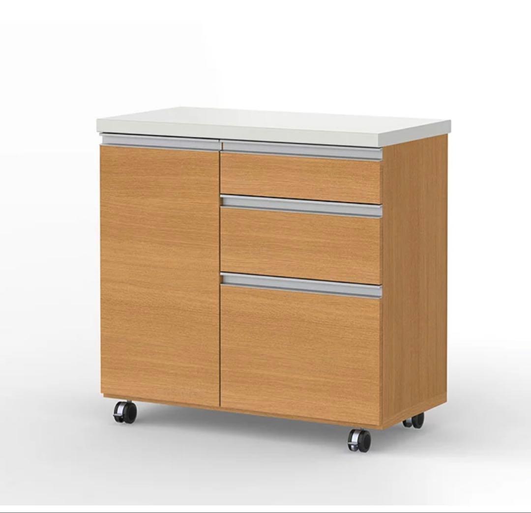 パモウナ キッチンカウンター 90cm &エクステンションテーブル付き