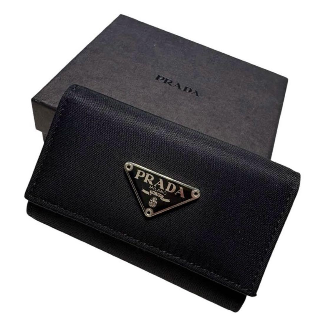 正規品［極美品］PRADA プラダ　キーケース 6連　ブラック ナイロン