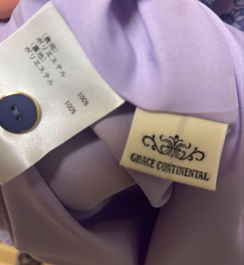 グレースコンチネンタル　＊36＊ パープル　花柄ワンピース