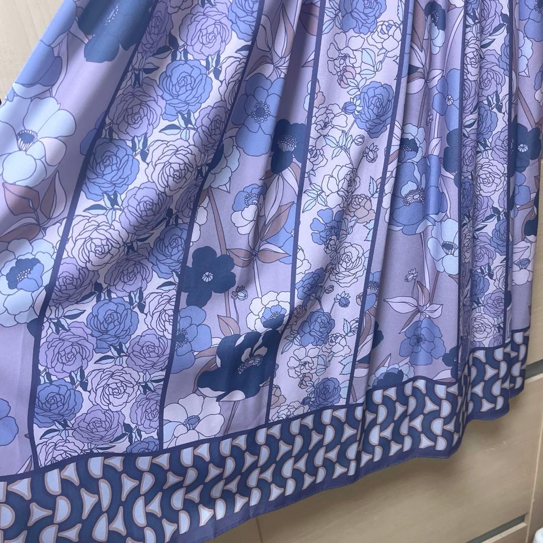 グレースコンチネンタル　＊36＊ パープル　花柄ワンピース