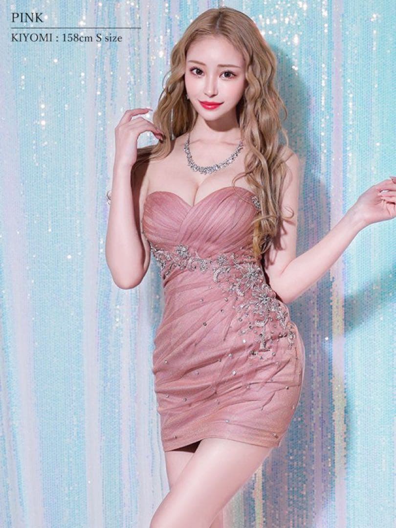 ANGEL R エンジェルアール ビジューミニドレス S ピンク キャバドレス