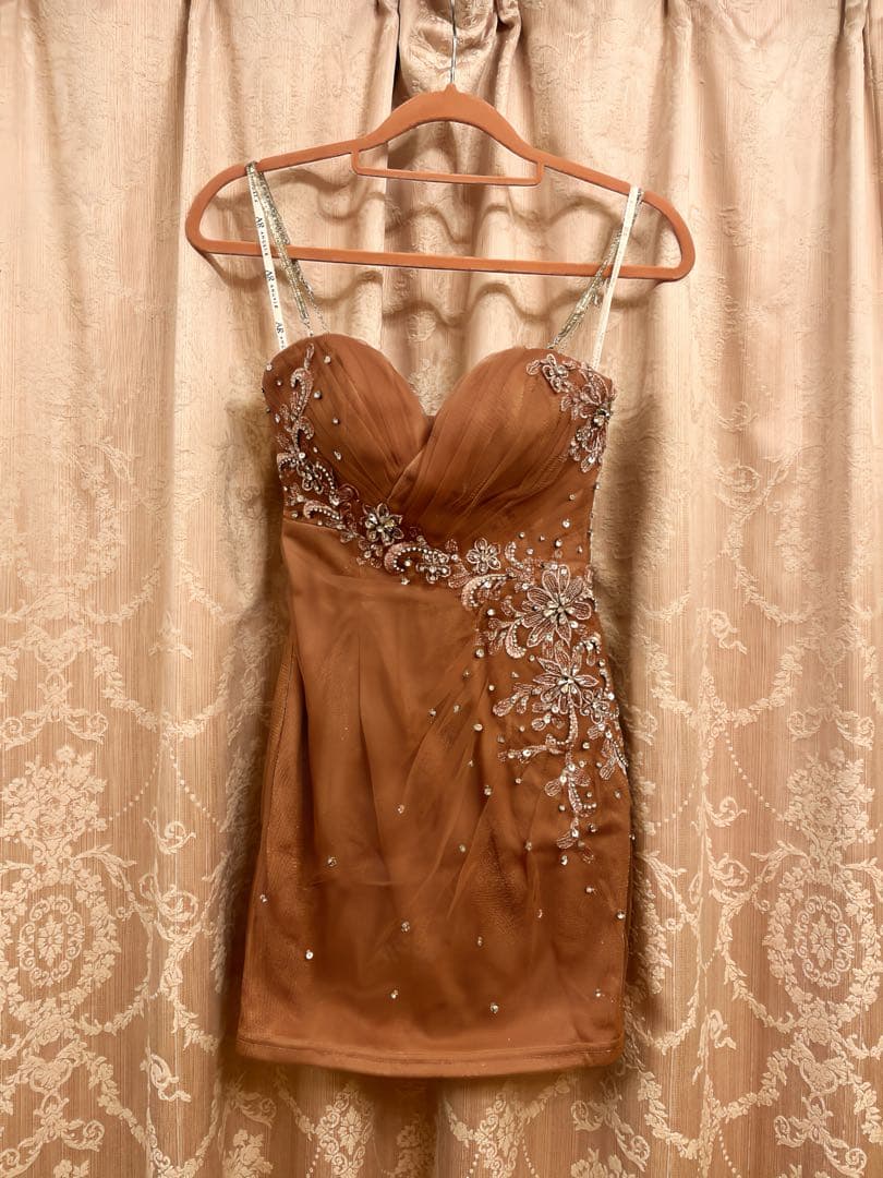 ANGEL R エンジェルアール ビジューミニドレス S ピンク キャバドレス