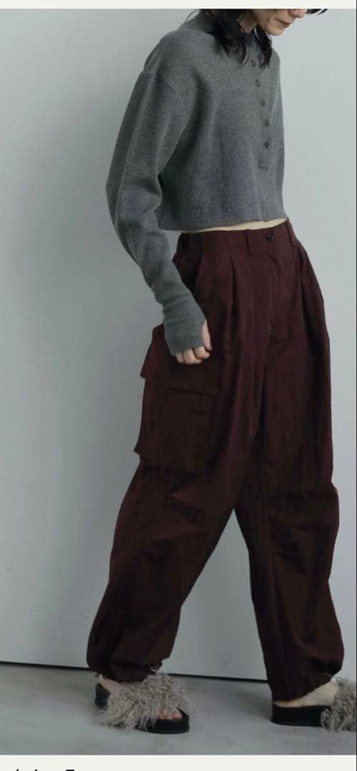 anuke　Waffle Henley Tops チャコールグレー