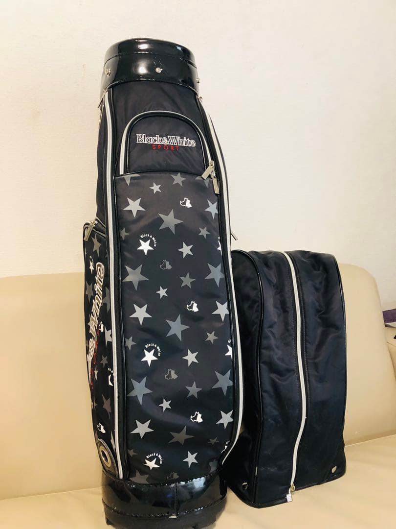 【送料込み】美品　廃盤人気　ブラックアンドホワイト　キャディバッグ