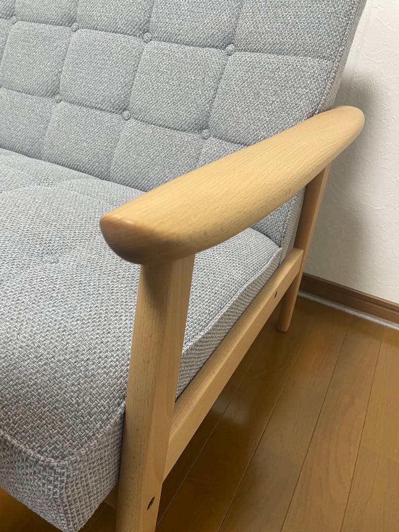 カリモク60 Kチェア 2シーター　ミストグレー