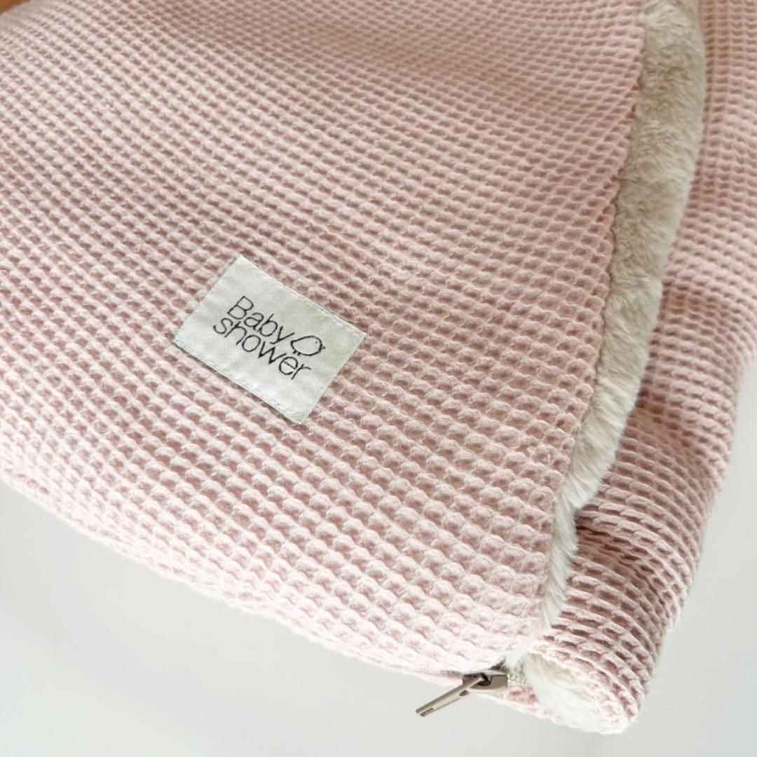 美品 Babyshower くま耳 おくるみ 防寒 フットマフ ピンク