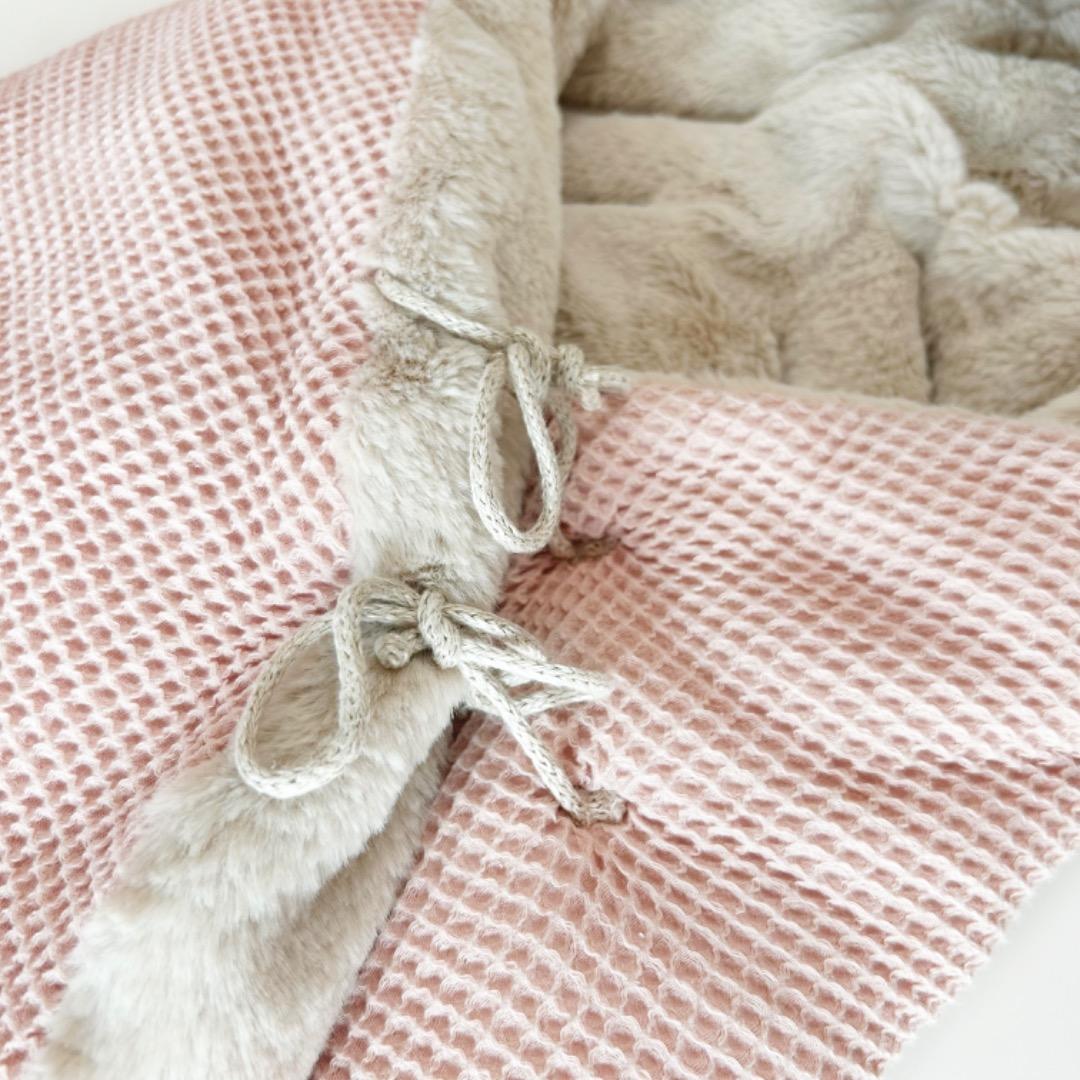 美品 Babyshower くま耳 おくるみ 防寒 フットマフ ピンク