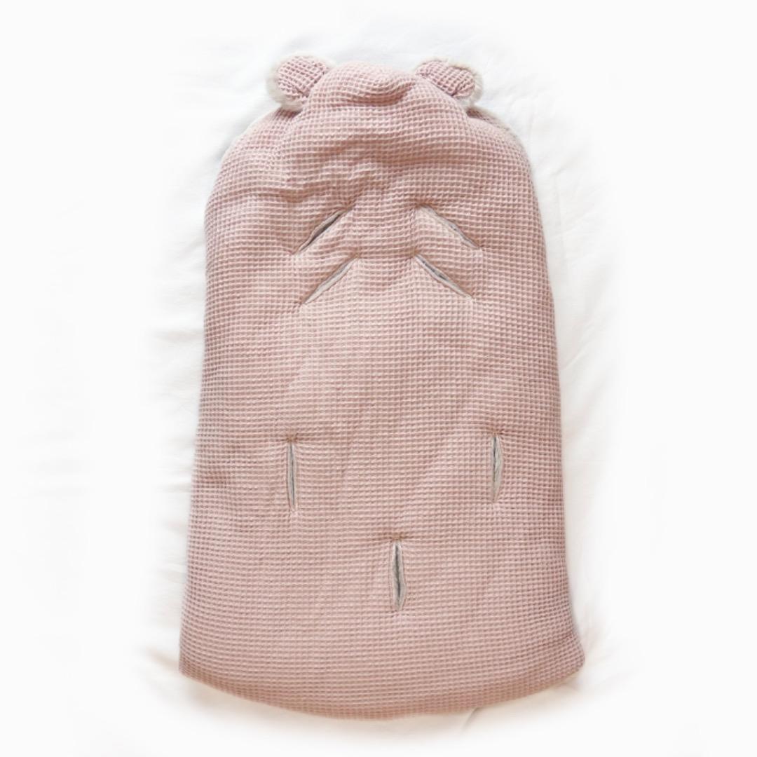 美品 Babyshower くま耳 おくるみ 防寒 フットマフ ピンク