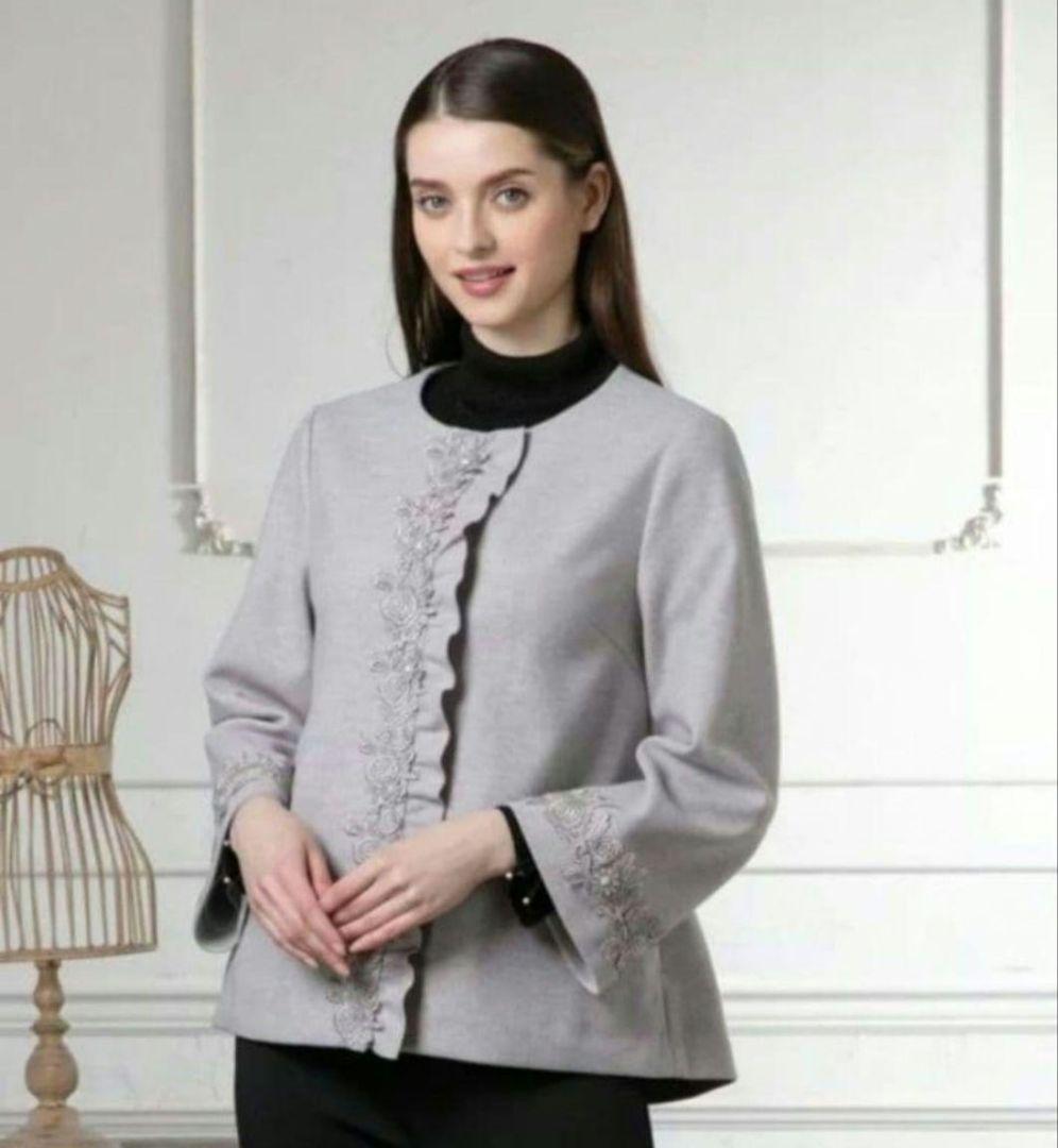 おんぷSALE スーパービューティー今季 ショートコート　グレー44