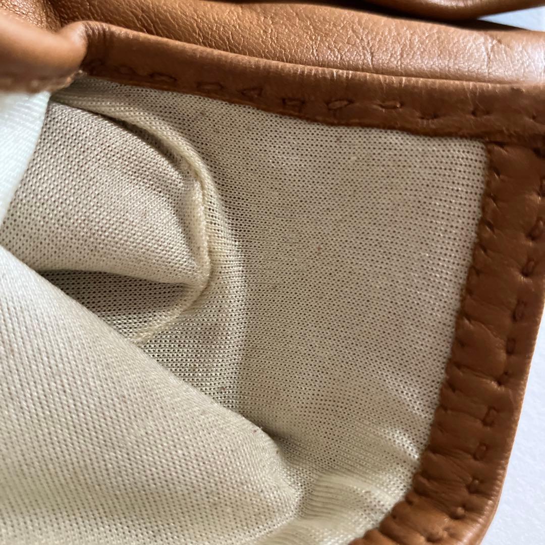 HERMES エルメス レザー手袋 ゴールド留め具付き