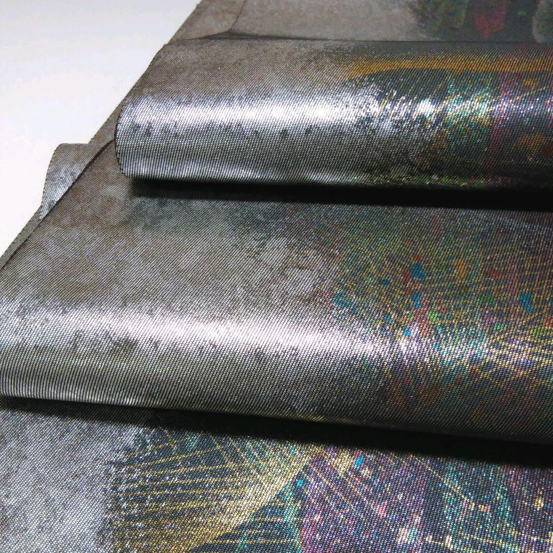 優様　値下げ❗️未使用❗️個性的な袋帯⭐黒 金銀オーロラ箔 若松/ 1405