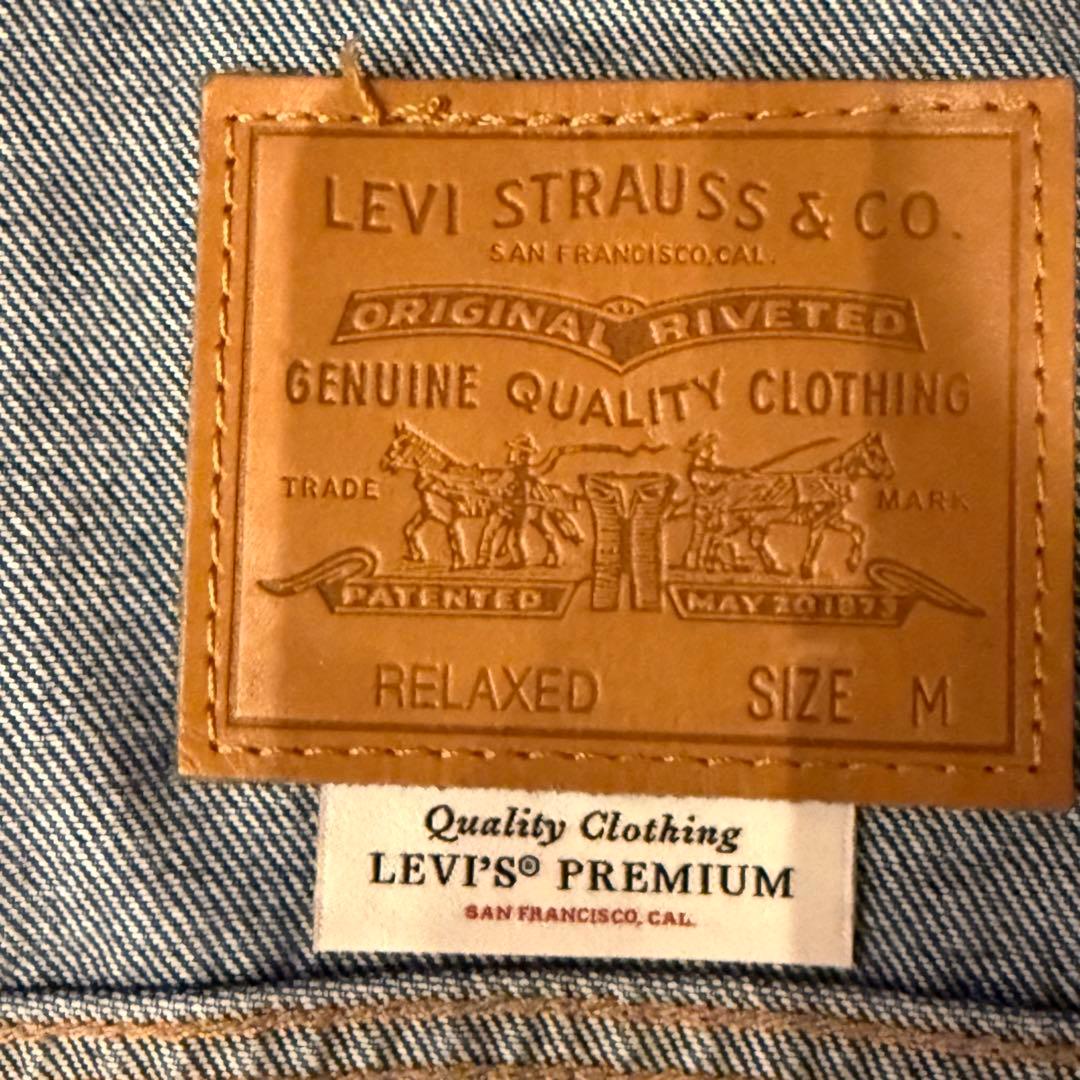 美品 【リーバイス】 1st 復刻 デニム トラッカージャケット 牛革 M