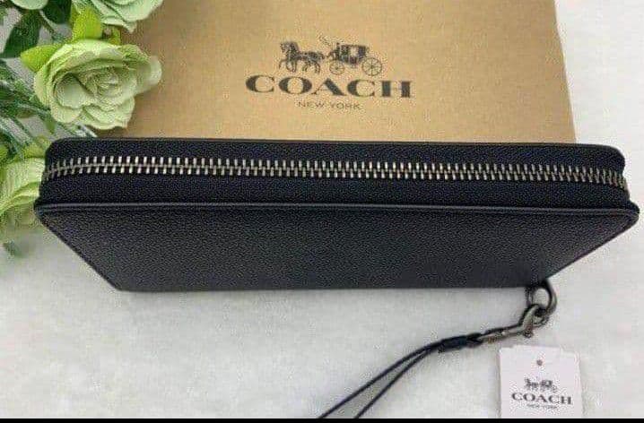 新品未使用コーチ長財布馬車レインボーロゴブラックレディースメンズ送料無料即日発送