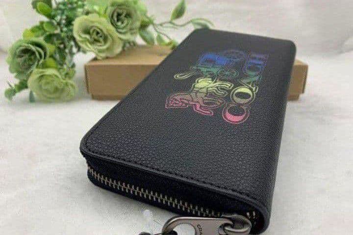 新品未使用コーチ長財布馬車レインボーロゴブラックレディースメンズ送料無料即日発送