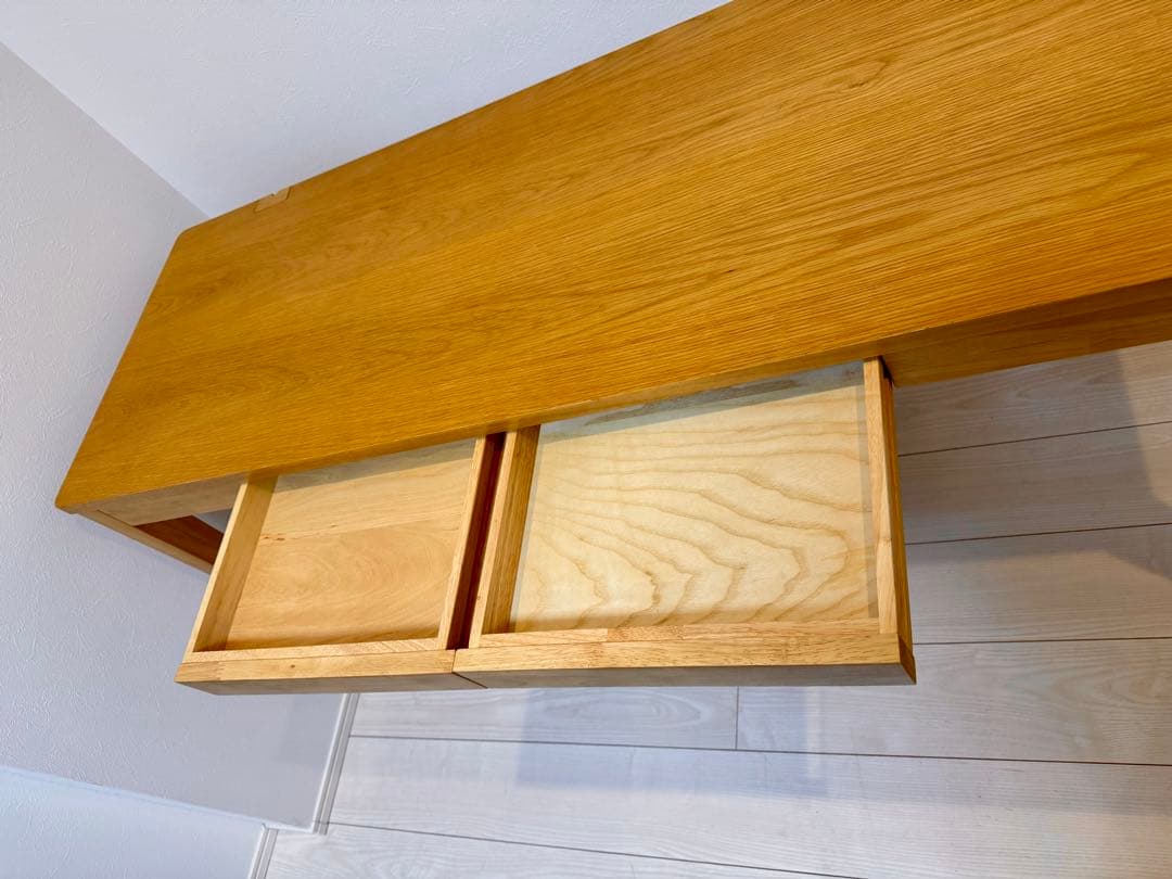 木製シンプルデスク 2引き出し付き