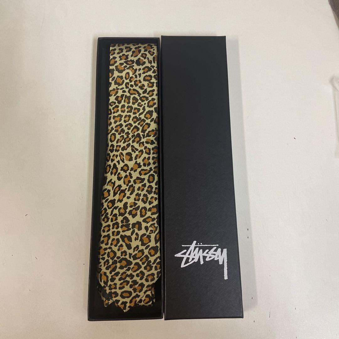 STUSSY JACQUARD LEOPARD TIE レオパード