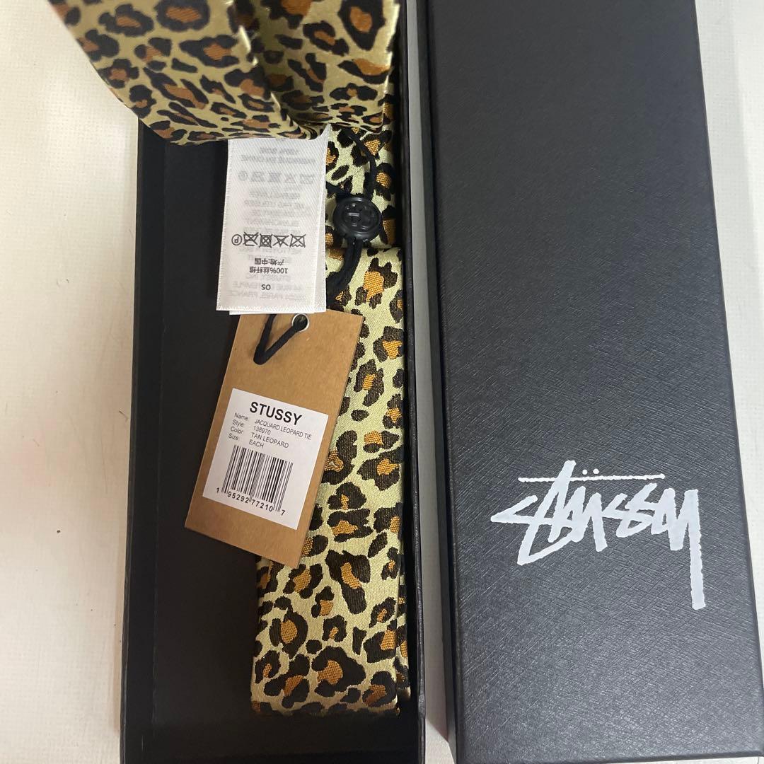 STUSSY JACQUARD LEOPARD TIE レオパード