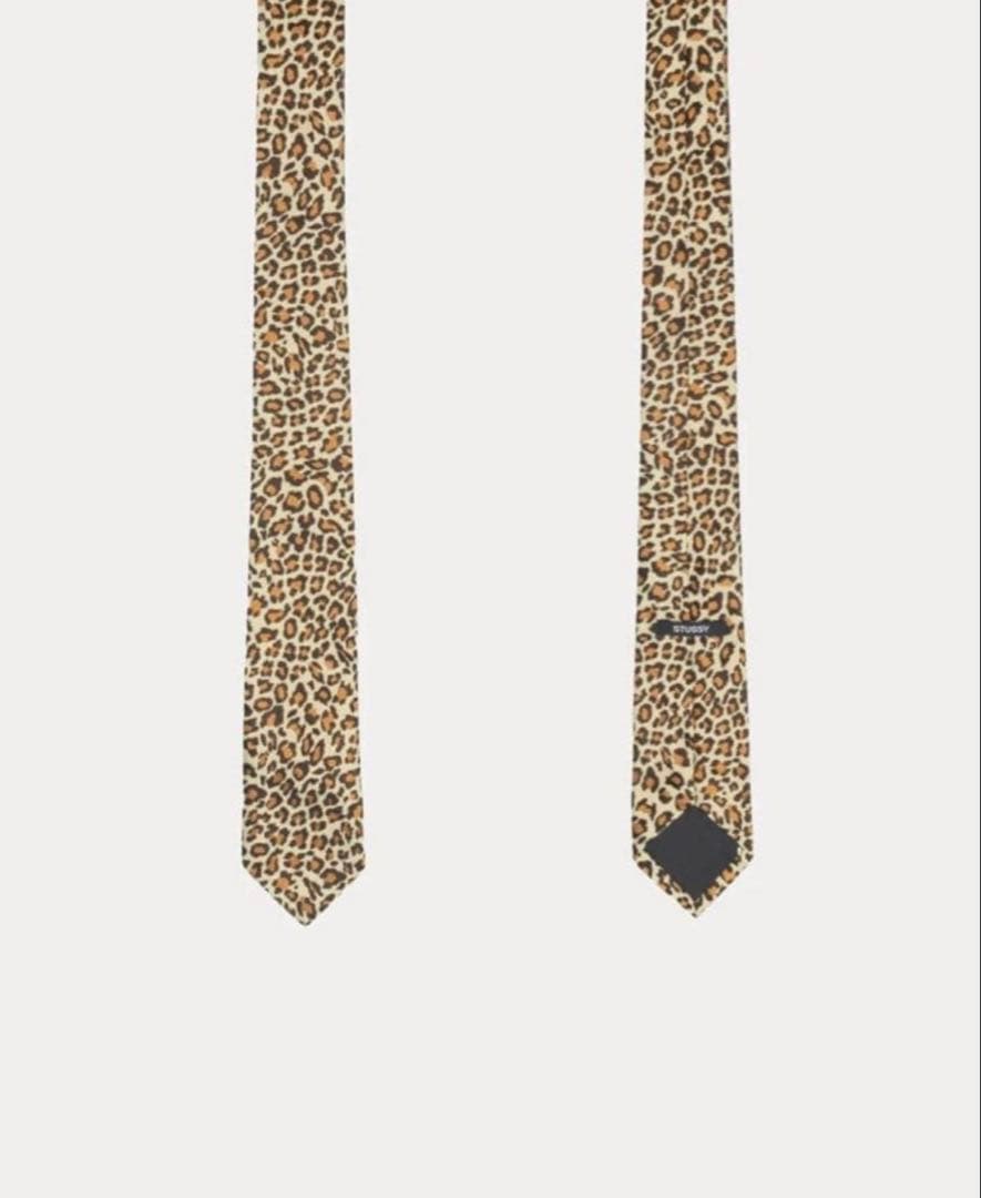 STUSSY JACQUARD LEOPARD TIE レオパード