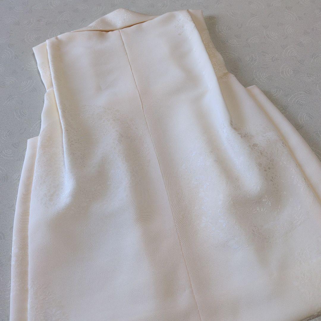 七五三３歳正絹手縫いの被布（花輪柄入り）中綿無し