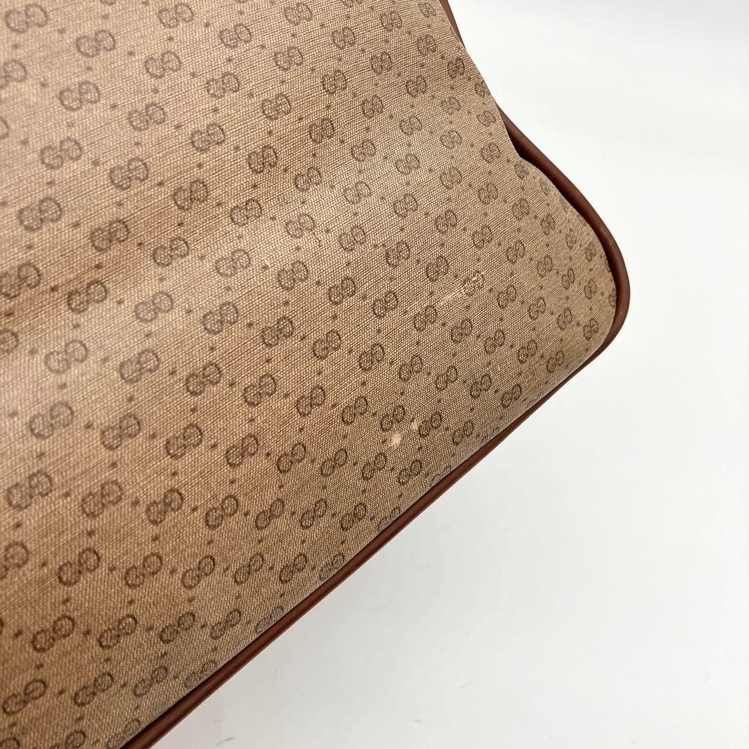 【GUCCI】ボストンバッグ　旅行鞄　シェリーライン　マイクロGG ブラウン