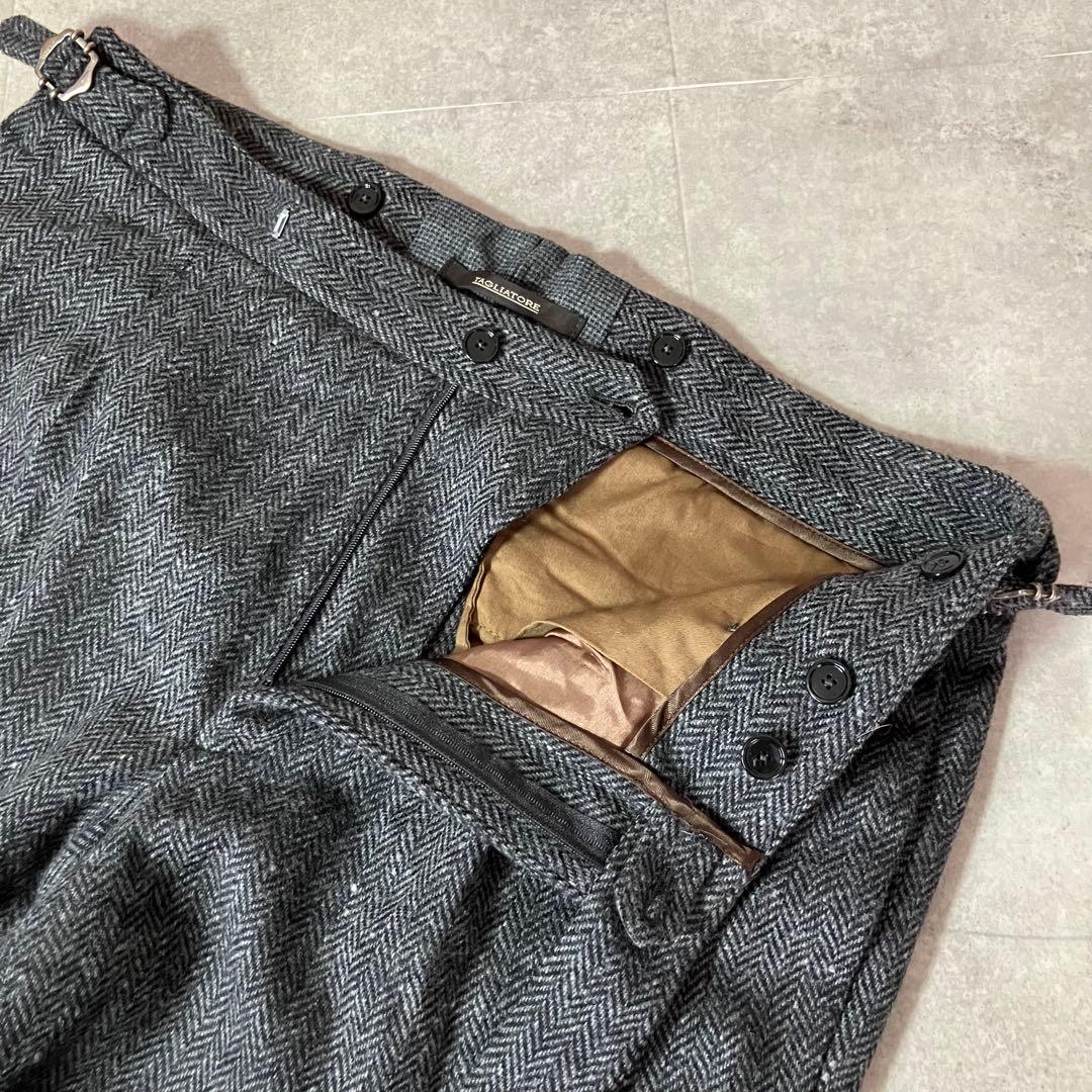 TAGLIATORE P-BRENT ヘリンボーン ウール スラックス/48