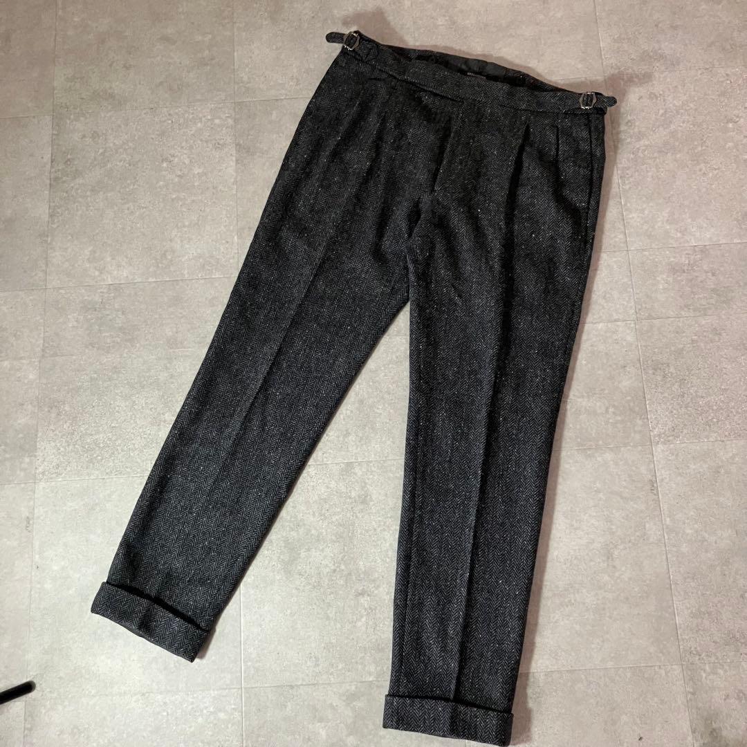 TAGLIATORE P-BRENT ヘリンボーン ウール スラックス/48