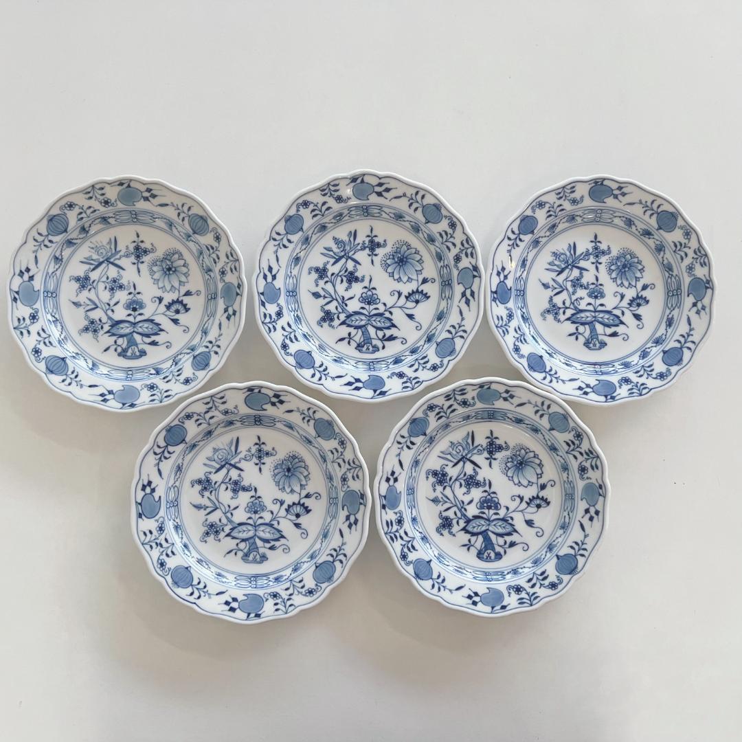 【MEISSEN】マイセン　ブルーオニオン　プレート5枚セット