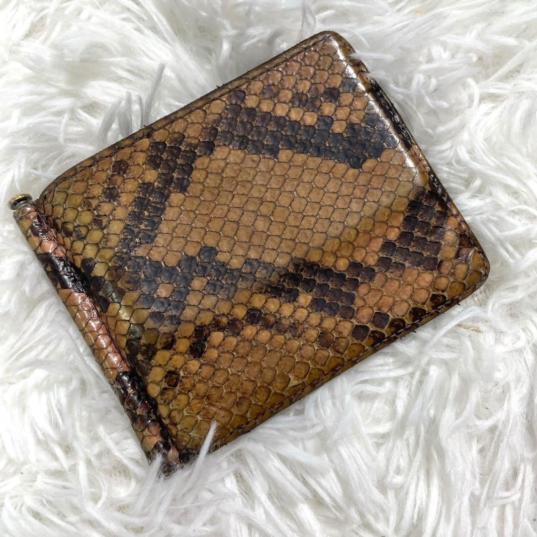 WACKO MARIA レザー マネークリップ 財布　パイソン