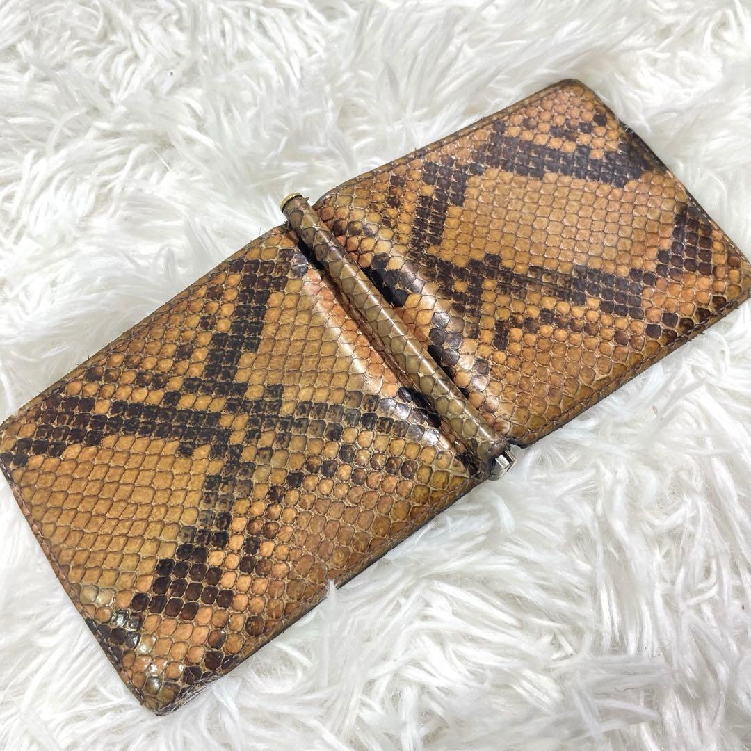 WACKO MARIA レザー マネークリップ 財布　パイソン