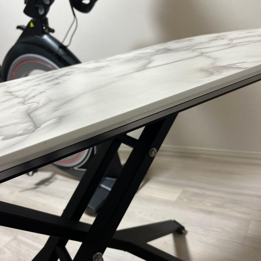 大理石風　昇降式　リビングテーブル　ダイニングテーブル　ローテーブル