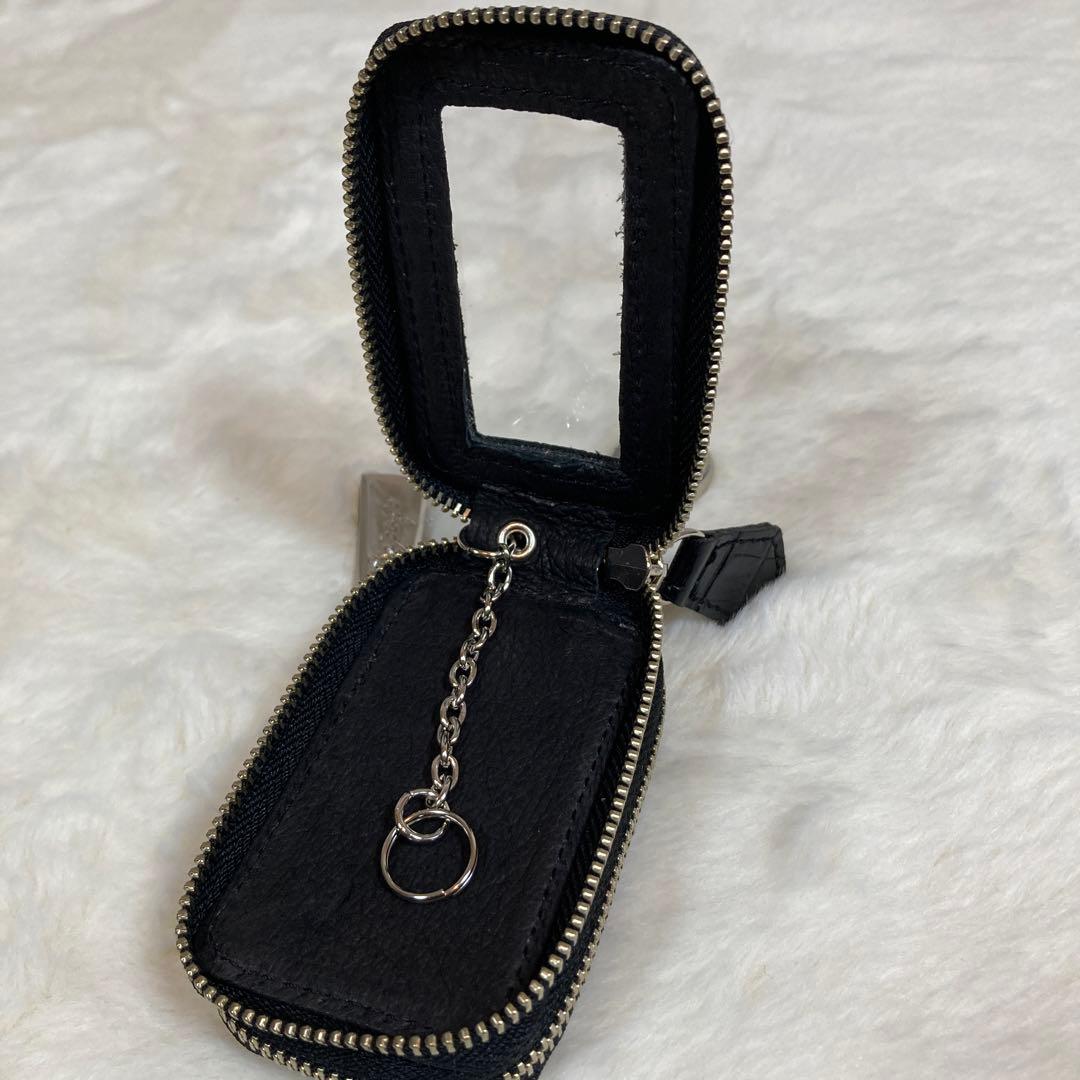 Bajolugo スマートキーケース　Wジップ　本クロコリアルレザー　ブラック