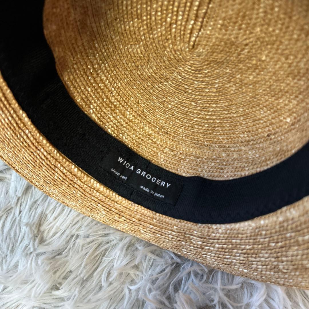 【新品】Wica Grocery カンカン帽子 ブラック・ベージュリボン付