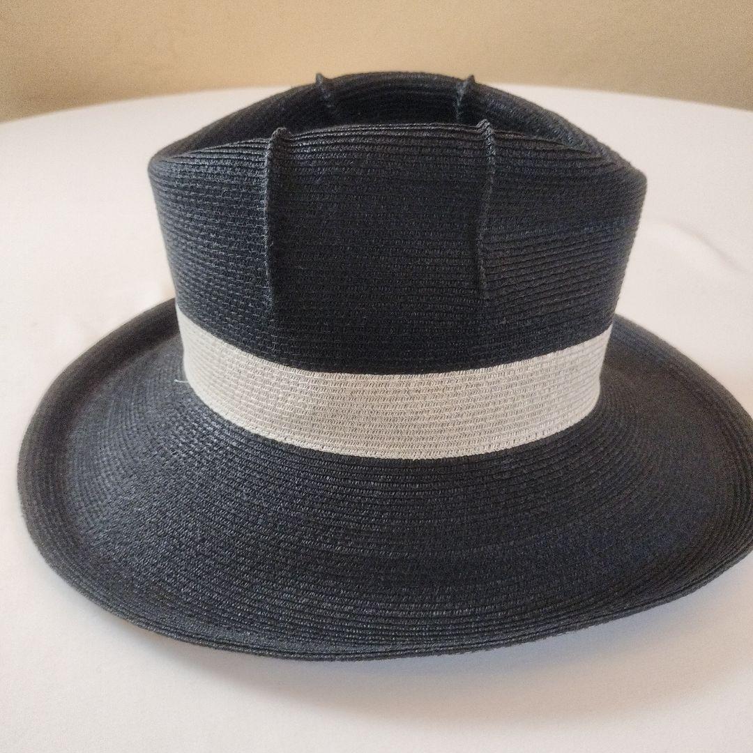 ヒラタアキオ　新品未使用　麦わら帽子　黒ストローハット　CA4LA ボルサリーノ