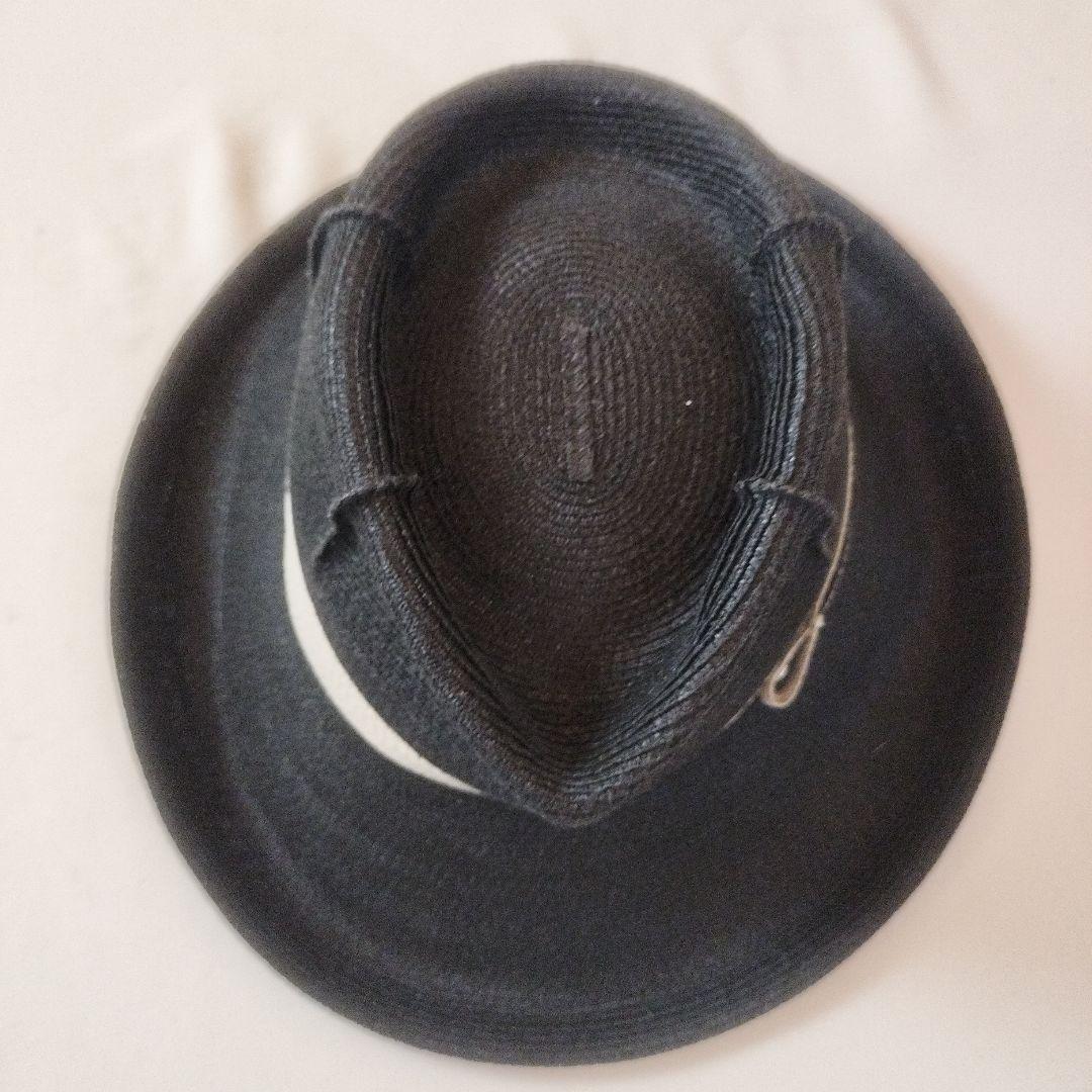 ヒラタアキオ　新品未使用　麦わら帽子　黒ストローハット　CA4LA ボルサリーノ
