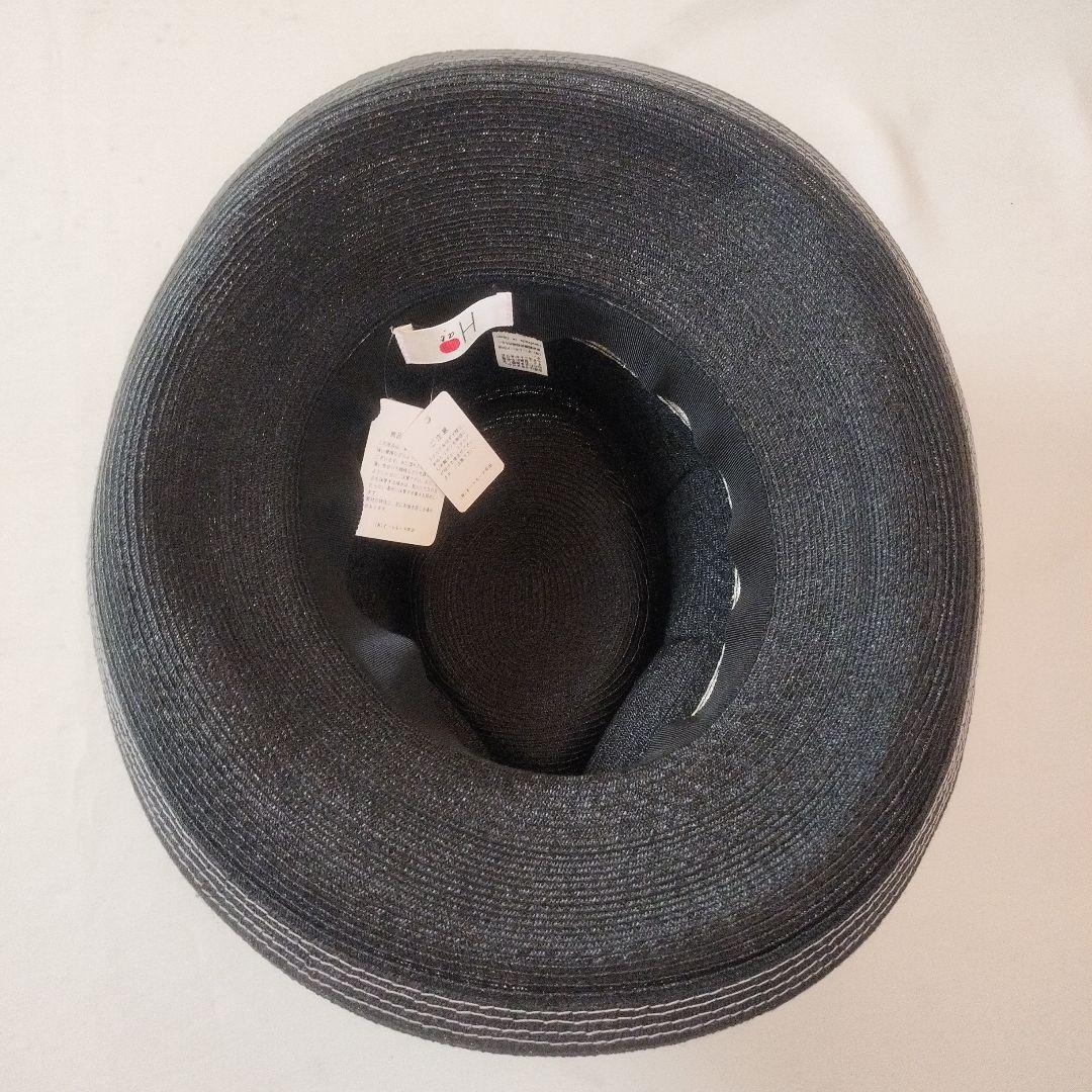 ヒラタアキオ　新品未使用　麦わら帽子　黒ストローハット　CA4LA ボルサリーノ