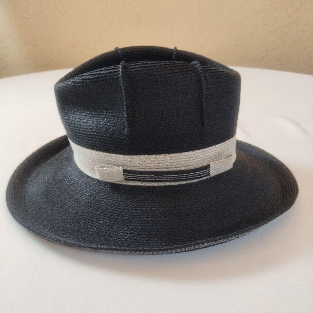 ヒラタアキオ　新品未使用　麦わら帽子　黒ストローハット　CA4LA ボルサリーノ