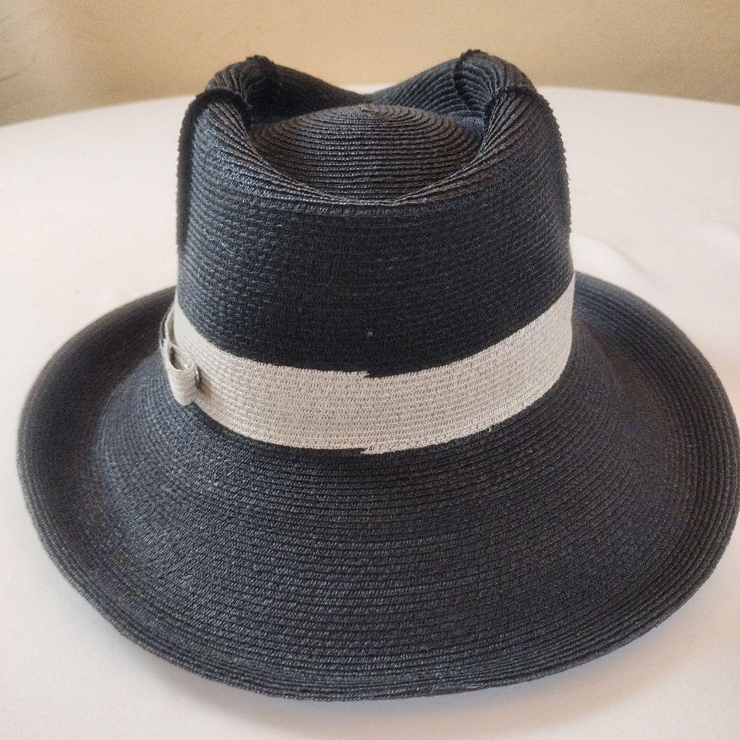 ヒラタアキオ　新品未使用　麦わら帽子　黒ストローハット　CA4LA ボルサリーノ