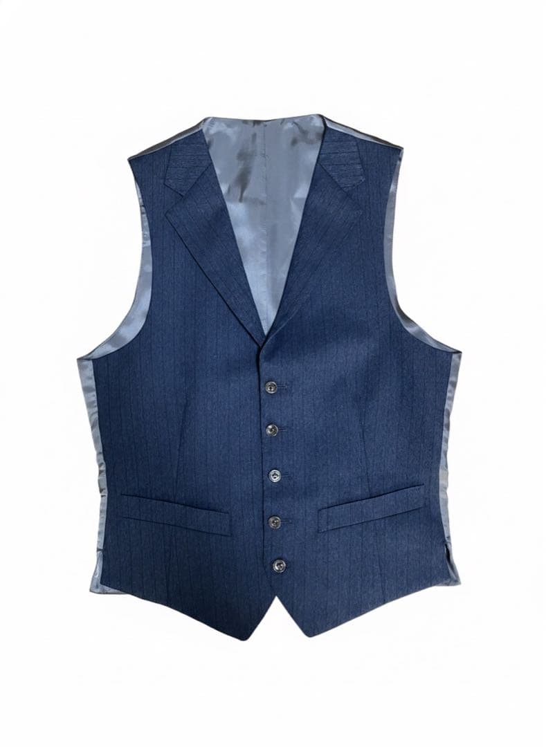 麻布テーラー スリーピーススーツ ダークブルー